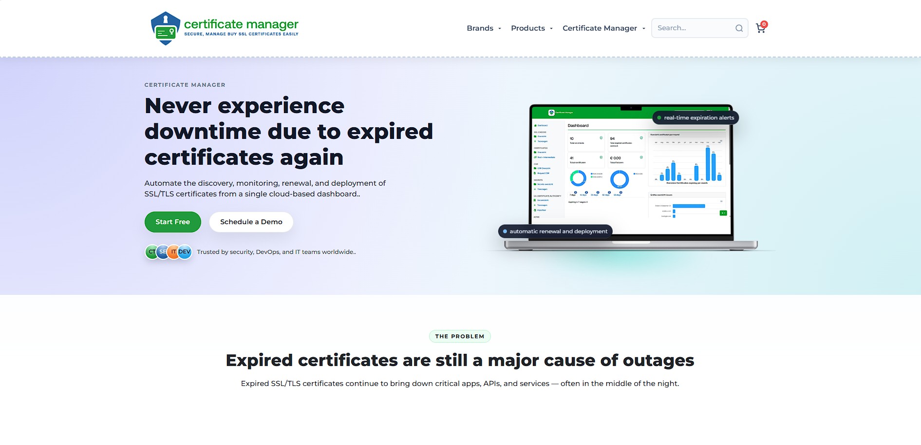 CertificateManager.net dashboard